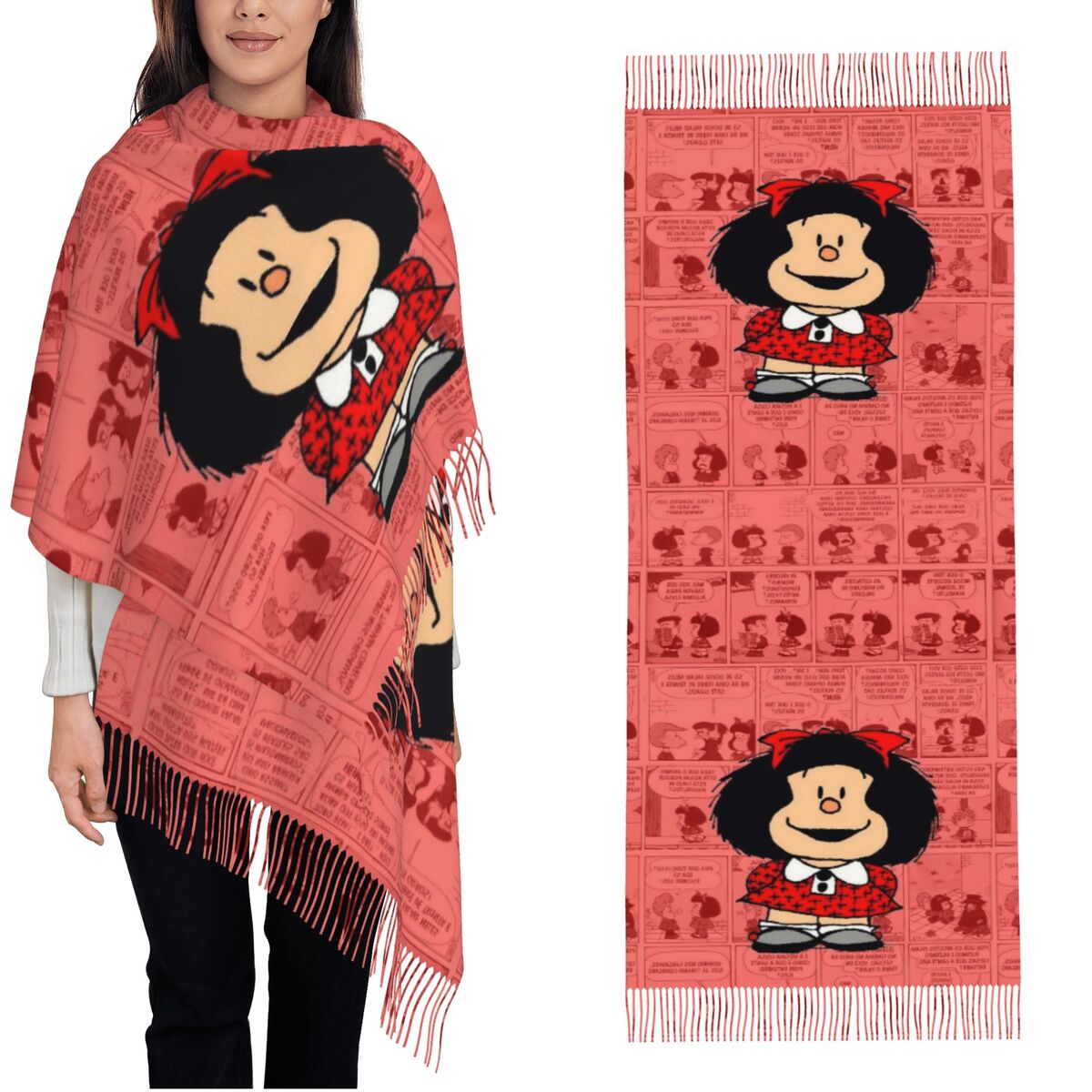 Pashmina Wrap Large - Sciarpa con nappe da donna Mafaldas
