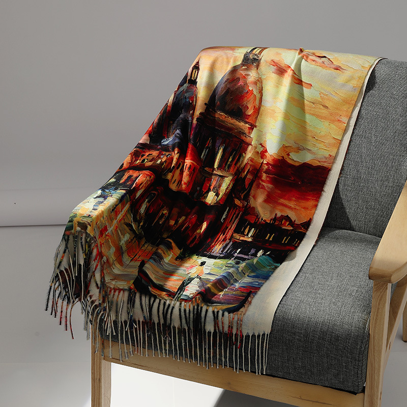 Sciarpa di cashmere pittura a  - Muffler Men Wool recensione e prezzo